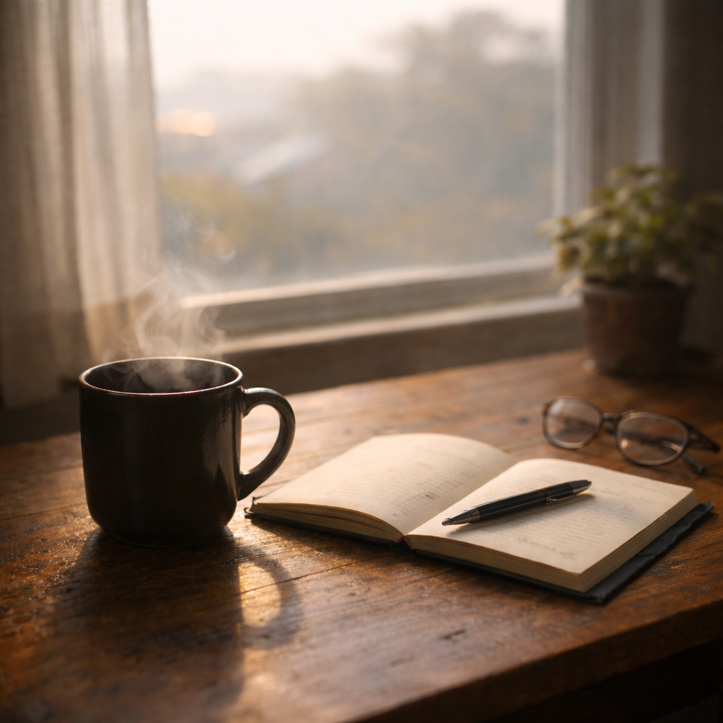 静かな朝の読書時間